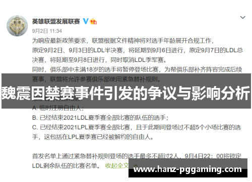 魏震因禁赛事件引发的争议与影响分析
